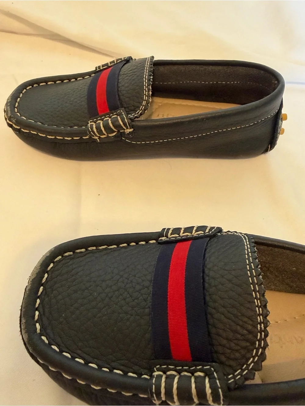Elephantito Boys Club Loafers Navy Blue Leather Size 10
